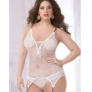 Seven 'til Midnight Fishnet Cami Garters Set
